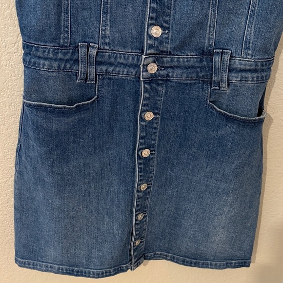 PAIGE Jaxsyn Blue Denim Mini Dress with cap sleeve EUC size 10 - Picture 4 of 11